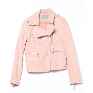 「asos」 レザーブルゾン 10 ピンク レディース