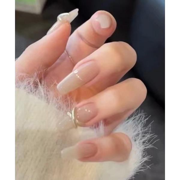 ネイルチップ ネイルシール クロス アート付き ナチュラル グラデーション  ネイルチップ
