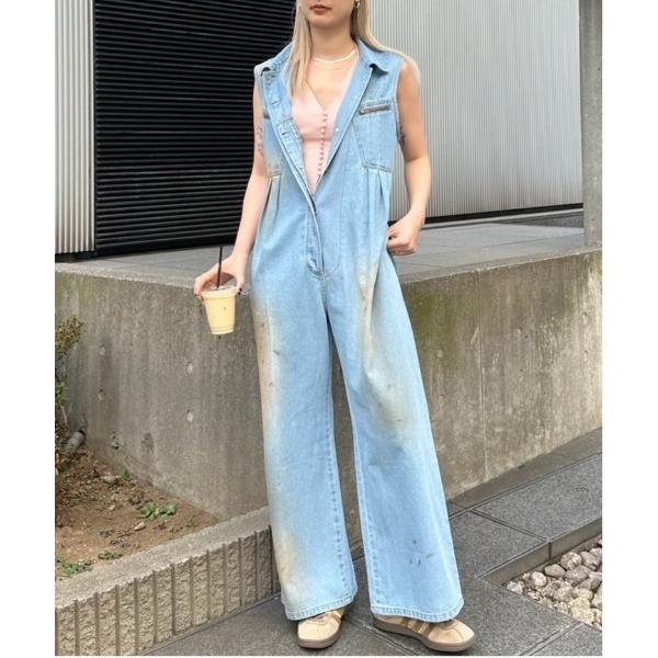 オールインワン MEDI GRUNGE DENIM WIDE ROMPERS レディース