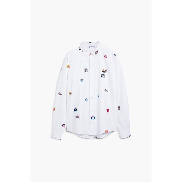 シャツ モチーフプリント長袖シャツ メンズ