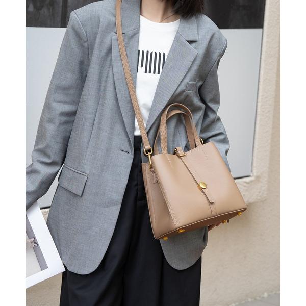 ハンドバッグ 「RICKERS/リッカーズ」ナチュラルレザーアオリハンドバッグ