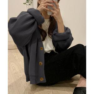 「AMOUR BOX」 ニットカーディガン MEDIUM チャコール レディース