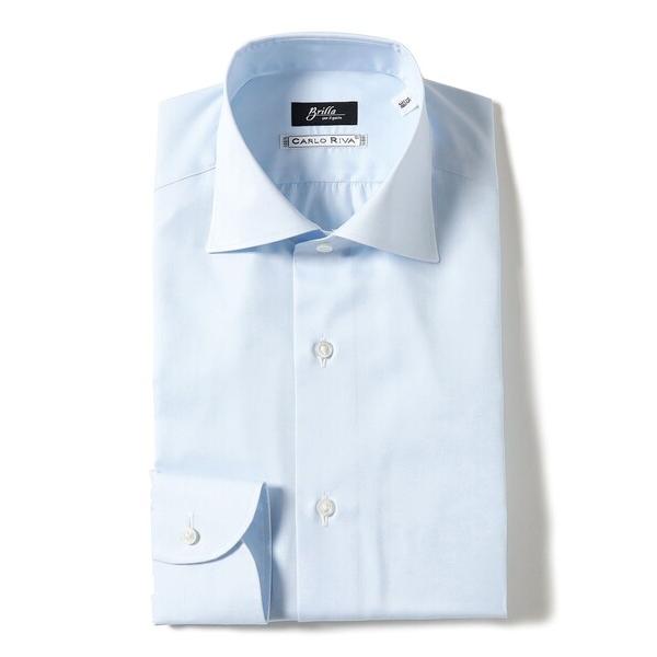 シャツ CARLO RIVA コットン ワイドカラーシャツ メンズ