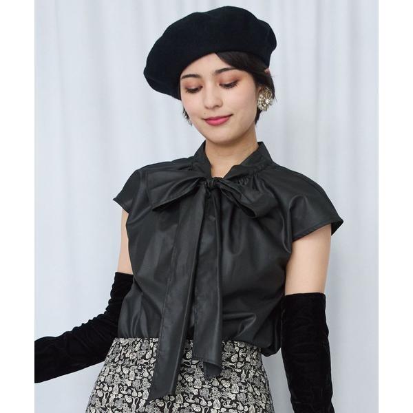 ブラウス シャツ 「JETSET SOLO PLUS」コーティングローンボウタイブラウス レディース