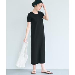 ワンピース 夏 半袖 ニットロングワンピース