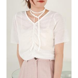 tシャツ シアーギャザー2WAYトップス レディース