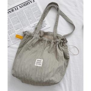 トートバッグ Mignonjour/ストライプ巾着トートバッグ M2774 レディース
