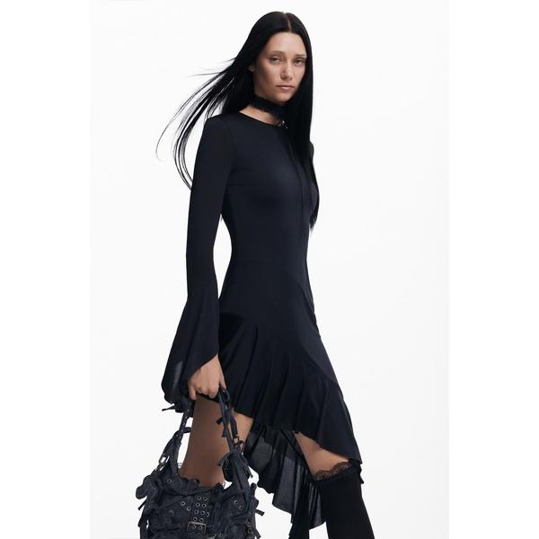 ワンピース 卒業式 「Desigual×Maria Escote」アシンメトリーフリルドレス