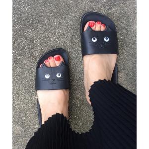 サンダル 「肉球スタンプ付き」歩くたび視線をひとり占め。ゆるっと猫顔に癒される、大人も履けるキャットサンダル レディース メンズ
