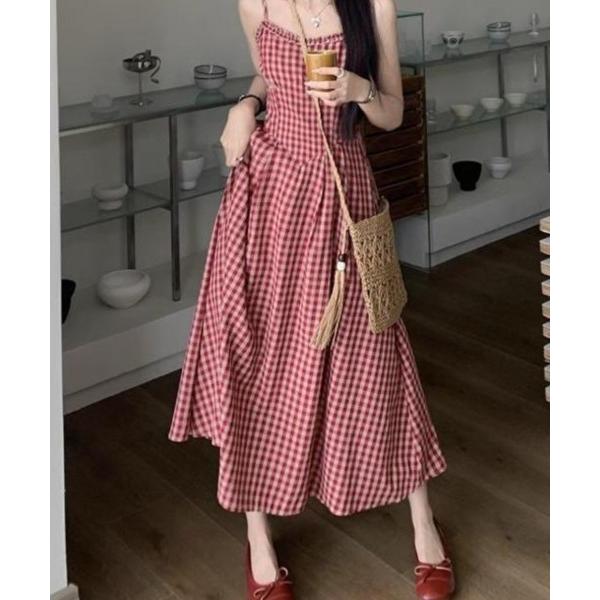 ワンピース ギンガムチェック キャミワンピース