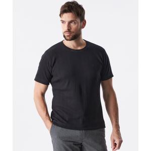 tシャツ ランダムワッフルストライプカットソー メンズ