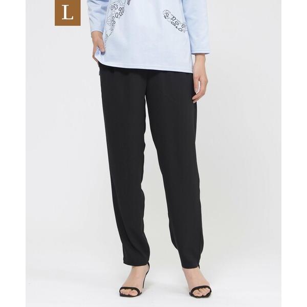 パンツ 「L」「夏でもさらっと」「吸水速乾」「ウォシャブル」バックサテンジョーゼットイージーテーパー...