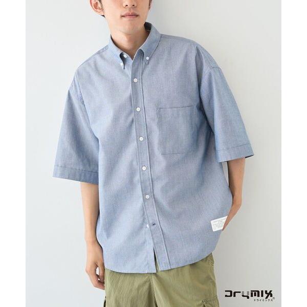 シャツ 速乾/接触冷感/UVカット DRYMIXオックスフォードボタンダウン半袖シャツ メンズ