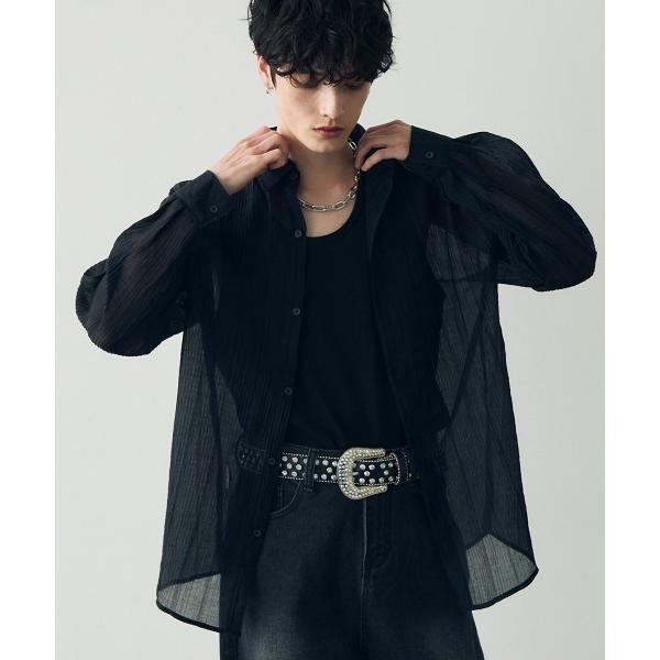 シャツ Retro design light sheer long sleeve shirt / レ...