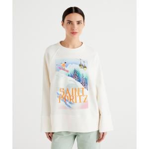 「BENETTON (UNITED COLORS OF BENETTON)」 スウェットカットソー X-SMALL ホワイト レディース