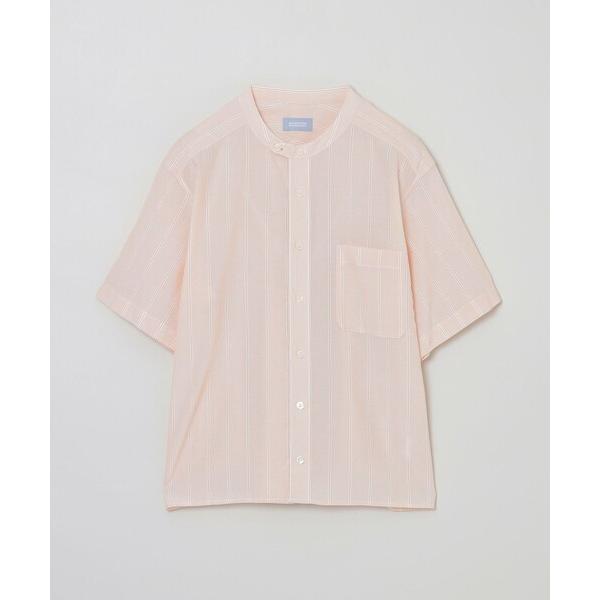 ブラウス シャツ GREY LABEL ストライプバンドカラー半袖シャツ レディース