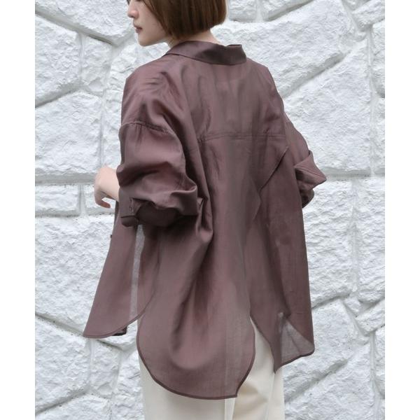ブラウス シャツ 「大人シアーシャツ」バックスリットシアーシャツ/後ろ姿映える/大人の抜け感/体型カ...