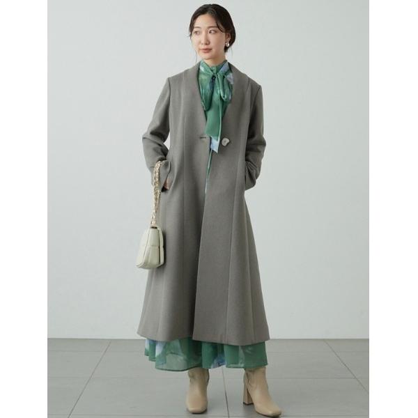 「LILY BROWN」 ノーカラーコート 1 グレー レディース