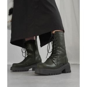 「alala」 「minia」ブーツ M カーキ レディース