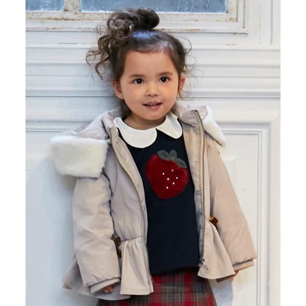 「petit main」 「KIDS」ダウンジャケット 80cm ライトベージュ キッズ