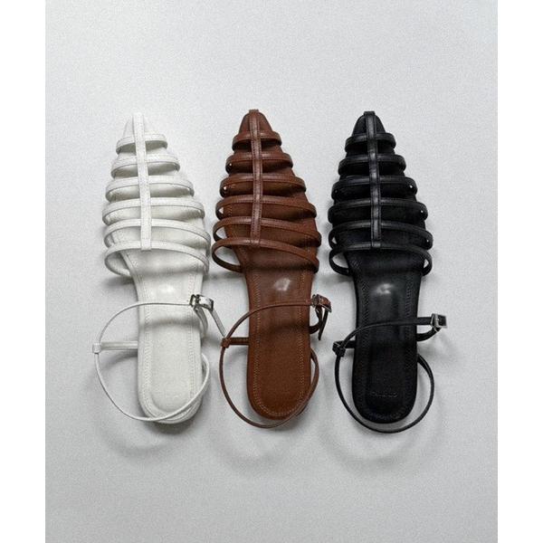 サンダル 「on:nue」「3色展開/5サイズ展開」 ストラップポインテッドサンダル レディース