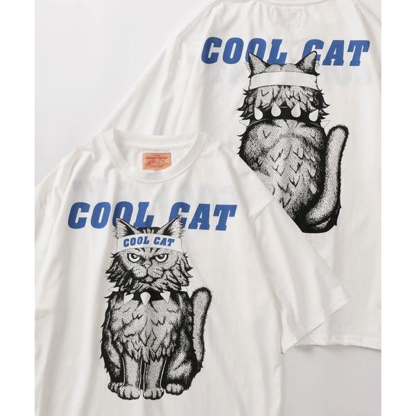 tシャツ 「81」フロント＆バック イヌネコ BIGクールイラスト デザイン ヘビーウェイト オーバ...