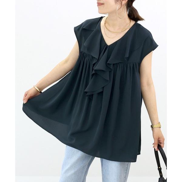 ブラウス シャツ エステルジョーゼットフリルブラウス レディース