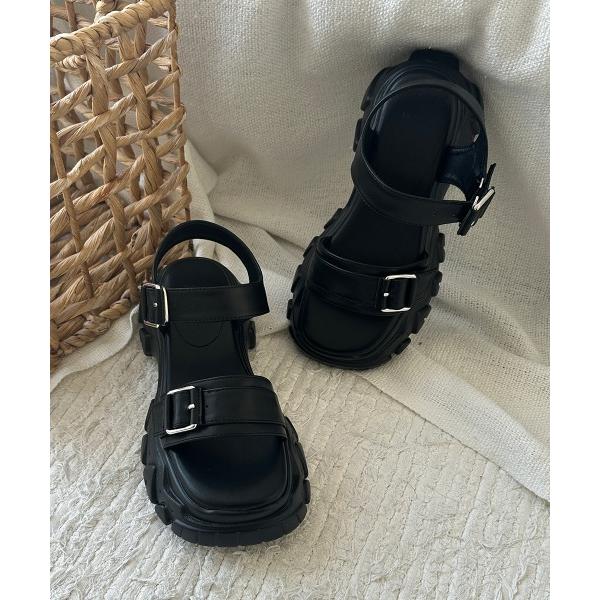 サンダル サマー厚底モールドストラップサンダル5cm レディース