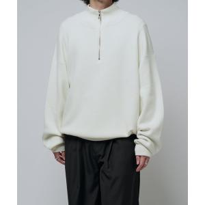 セーター ニット ウォッシャブルハーフZIPニット メンズ