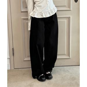 パンツ 「着用動画あり・2色・2サイズ展開」サイドスリットスナップパンツ レディース