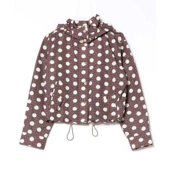 コート アウター ポルカドット フーディ レディース