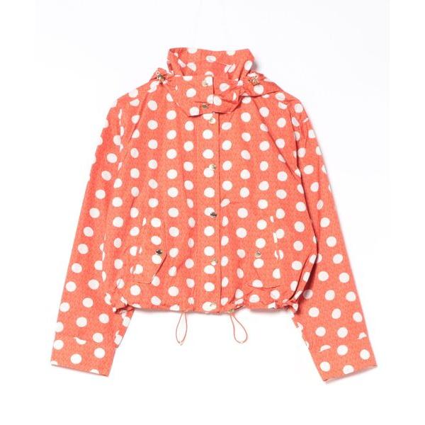 コート アウター ポルカドット フーディ レディース