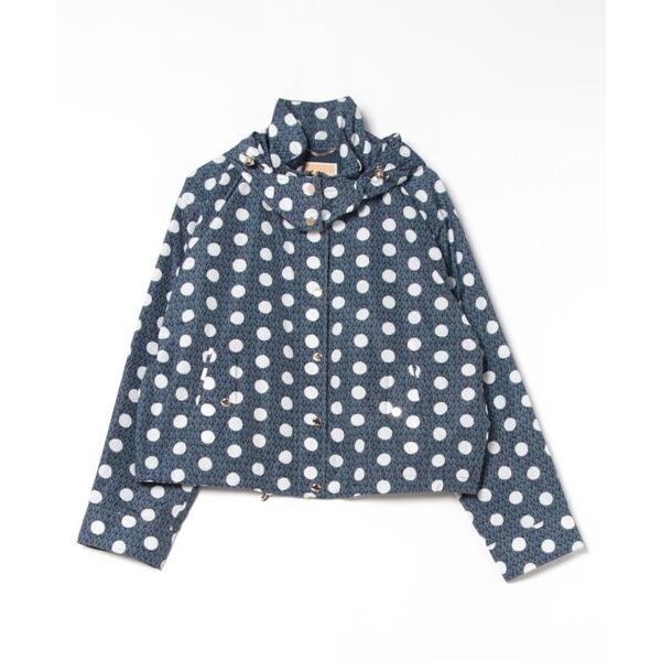 コート アウター ポルカドット フーディ レディース