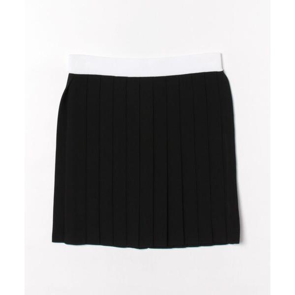 スカート プリーツ ストレッチニット スカート