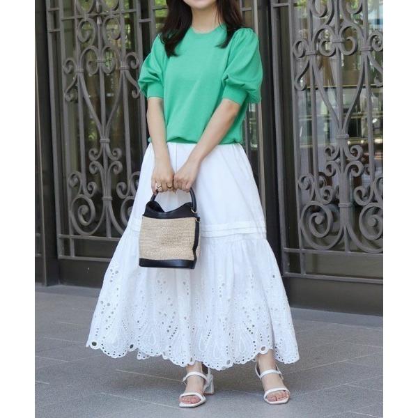 スカート エンブロイダリーレースギャザースカート