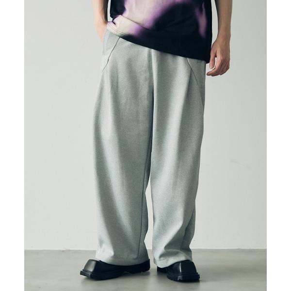 ワイドパンツ スウェットパンツ ジャージ Deformed tuck wide sweat jers...