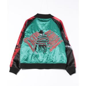 スカジャン 「 エルム街の悪夢 」 悪夢の夜 スカジャン Ｌ 25S5 レディース メンズ