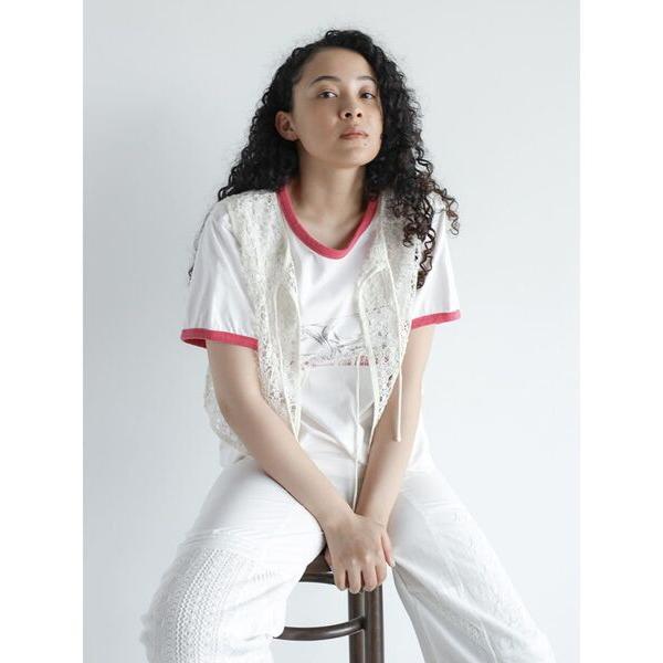 tシャツ Vintage like ringer T-shirt レディース