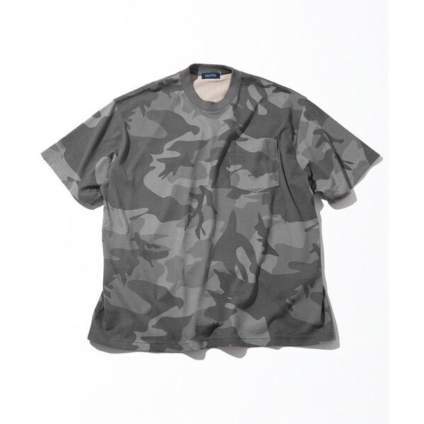 tシャツ NAUTICA/ノーティカ ビックシルエット ヒドゥンロゴ カモフラ柄 クルーネック ポケ...