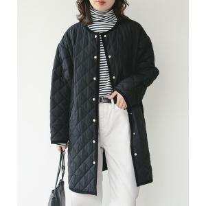 ノーカラーコート コート キルティング ノーカラー ロング コート（S〜M） レディース