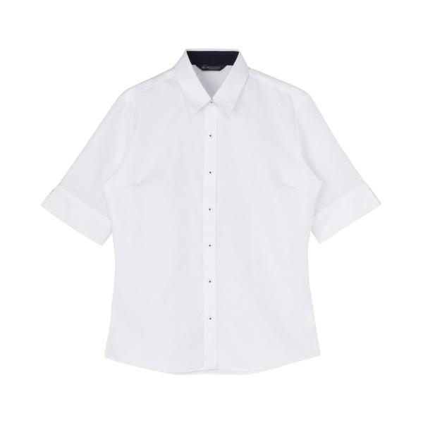 フォーマル ブラウス シャツ 形態安定ノーアイロン レギュラー 5分袖ビジネスワイシャツ レディース