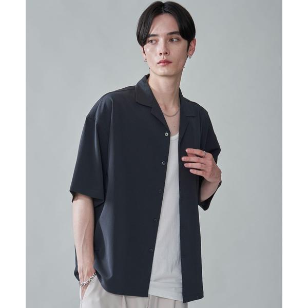 シャツ 半袖 BROWNY/クレープオープンカラーシャツ メンズ レディース