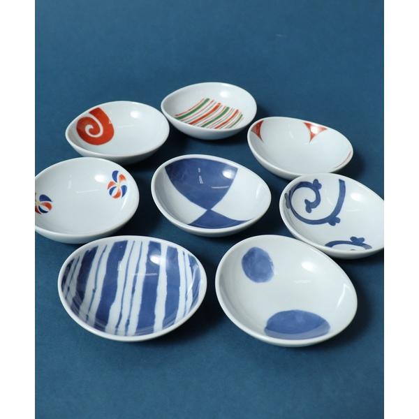 食器 染錦絵変り 末広珍味揃波 佐見焼