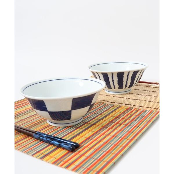 食器 染付モダン ラーメン鉢ペア 美濃焼