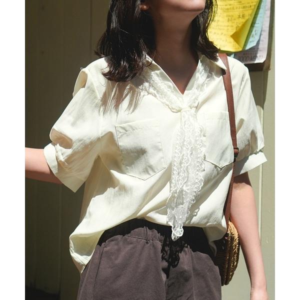 ブラウス シャツ スカーフ付きプルオーバーシャツ レディース