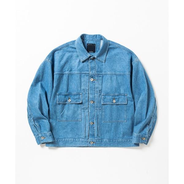 デニムジャケット gジャン Fade Denim Pleated Sleeve Blouse メンズ