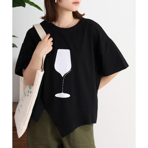 tシャツ 半袖 je crois soi グラスプリント　カットソー レディース