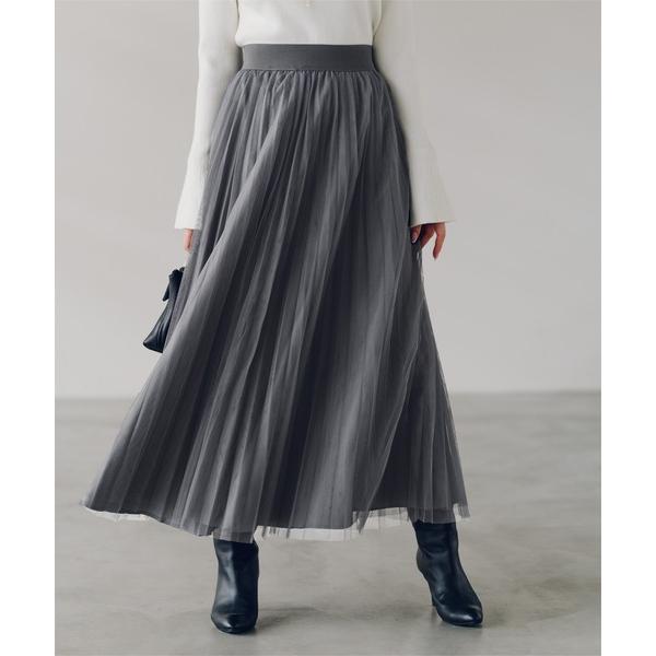スカート プリーツチュールスカート