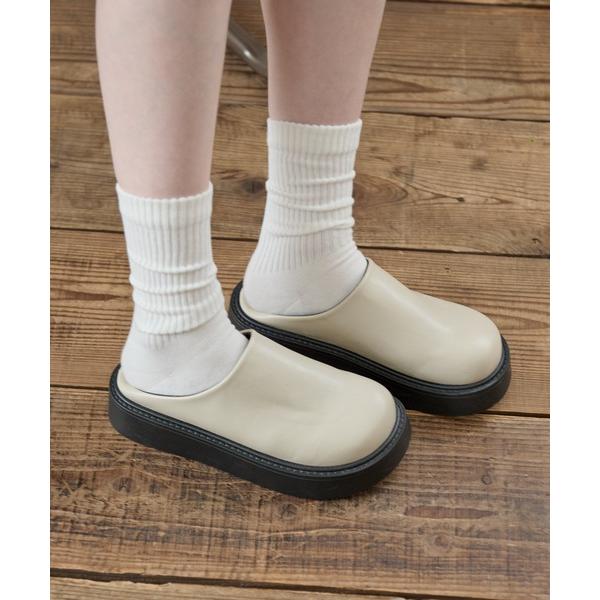 ローファー ラウンドスライドローファー レディース