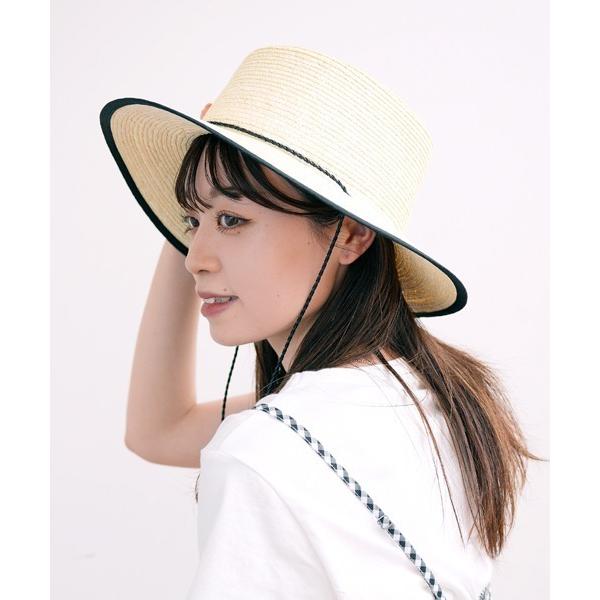 帽子 ハット コード ロングブリム ストローカンカン帽 レディース メンズ